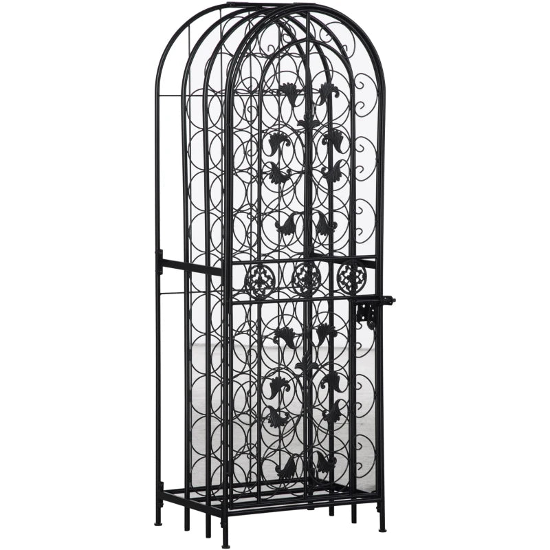 HOMCOM 45 Bottle Wrought Iron Wine Rack
