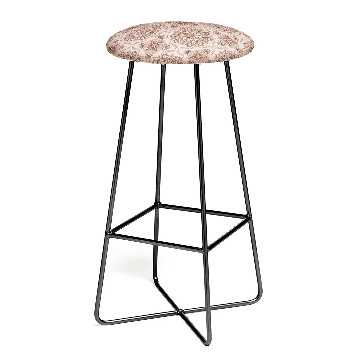 Floral tiles light brown stool