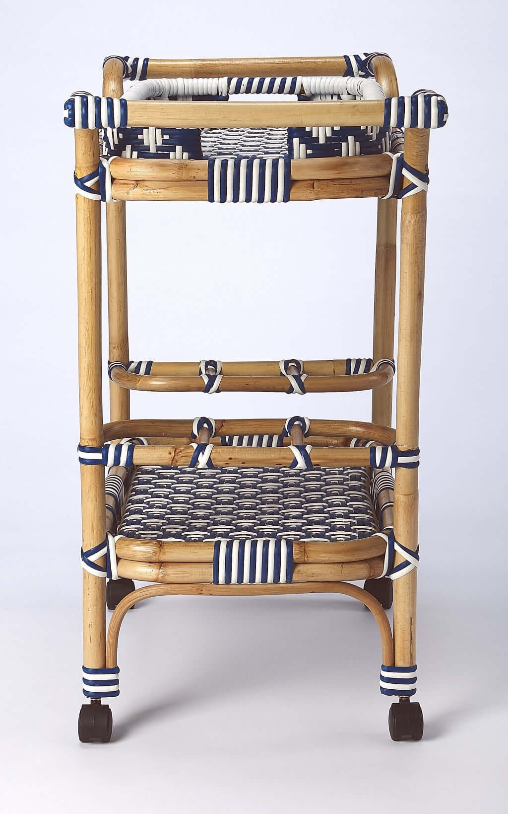 Rolling Rattan Bar Cart