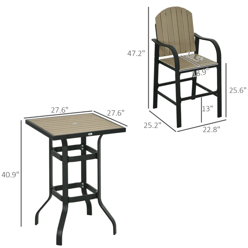 Outsunny Aluminum Frame 3 PCS Bar Set