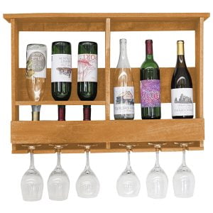 Farmhouse 6 Bottle Wine Bar with 6 Glass Holder