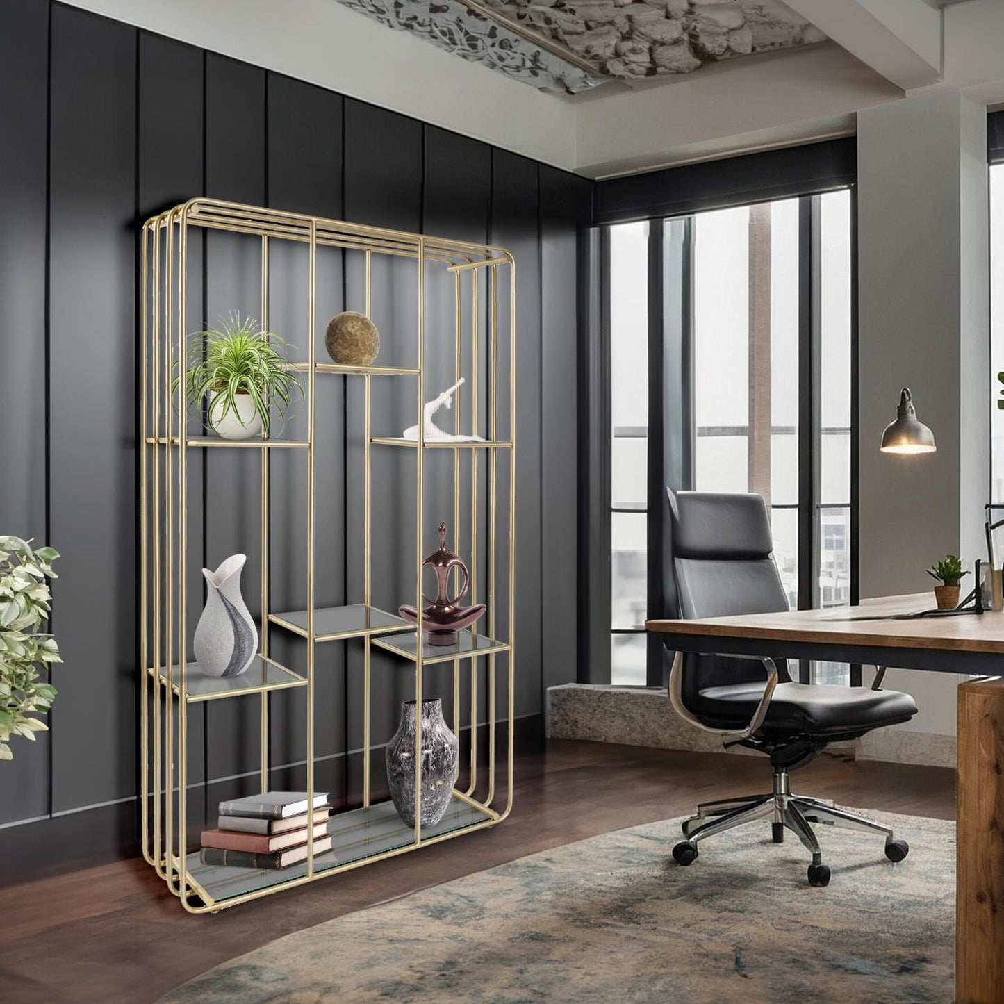 Perth Matte Gold Etagere