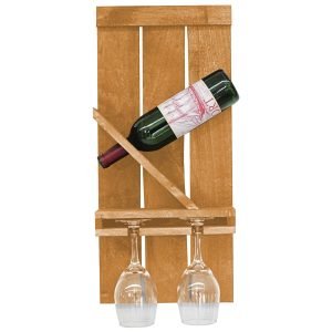 Farmhouse Single Wine Holder with 2 Glass Holder