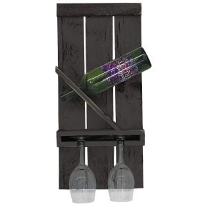 Farmhouse Single Wine Holder with 2 Glass Holder