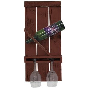Farmhouse Single Wine Holder with 2 Glass Holder