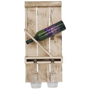 Farmhouse Single Wine Holder with 2 Glass Holder