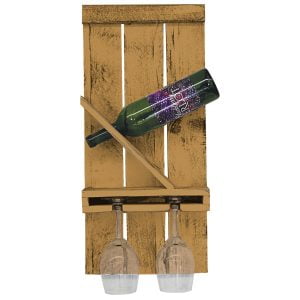 Farmhouse Single Wine Holder with 2 Glass Holder