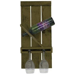 Farmhouse Single Wine Holder with 2 Glass Holder