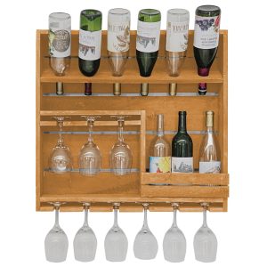 Farmhouse 9 Wine Bottle Display with 9 Glass Holder
