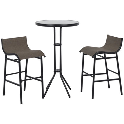 Outsunny 3 Piece Bar Height Outdoor Bistro Set