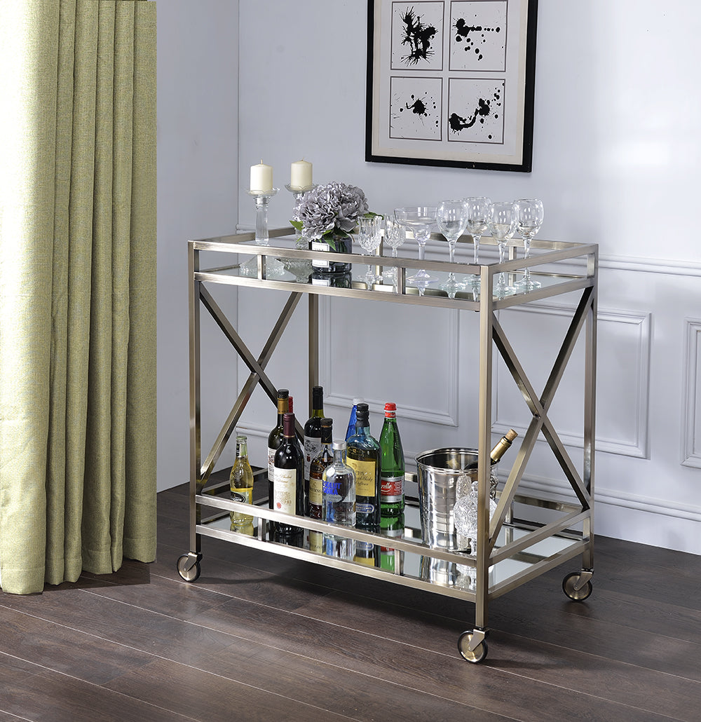 Antique Brass Metal Serving Cart