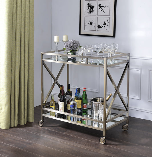 Antique Brass Metal Serving Cart