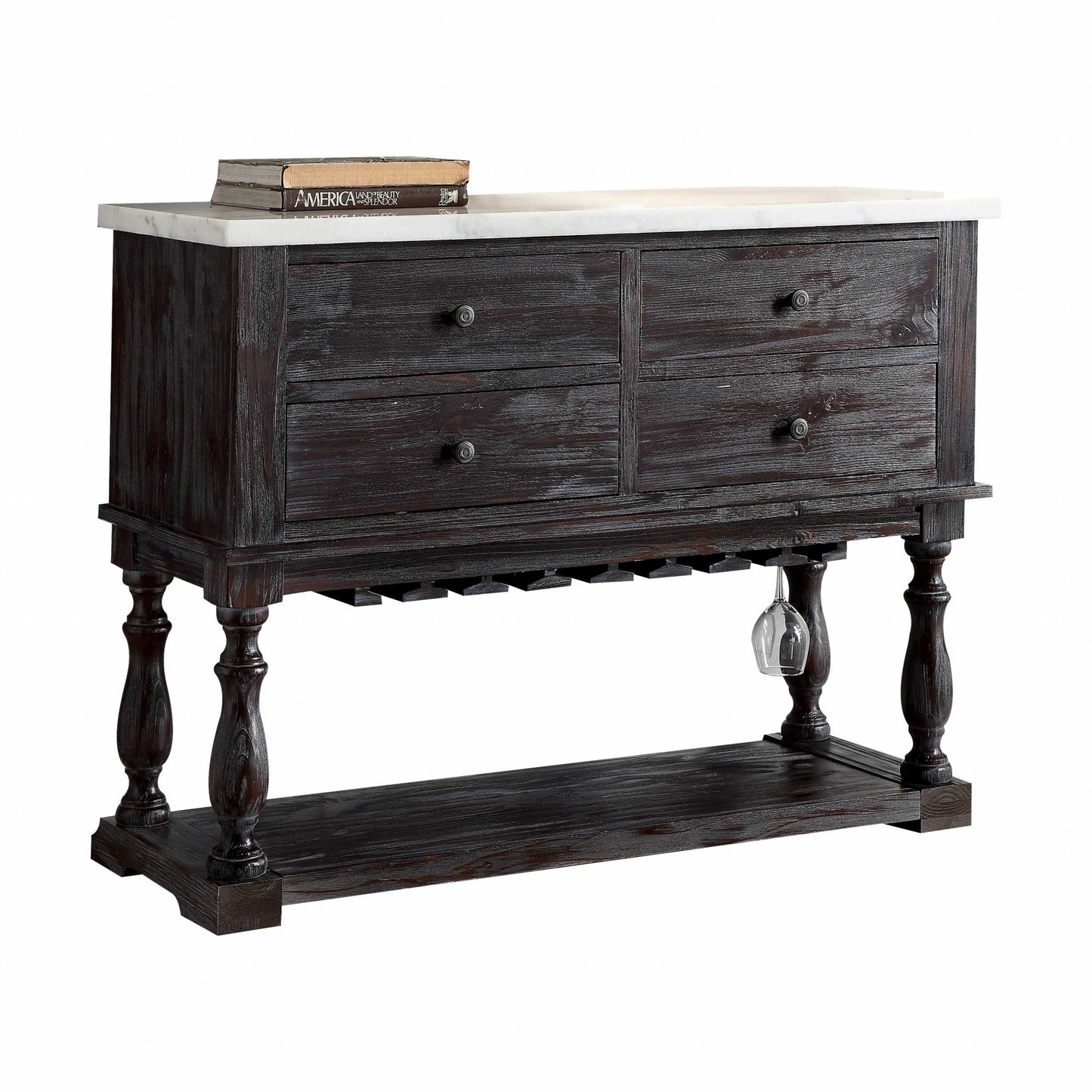 White Marble Weathered Espresso Multifunctional Server