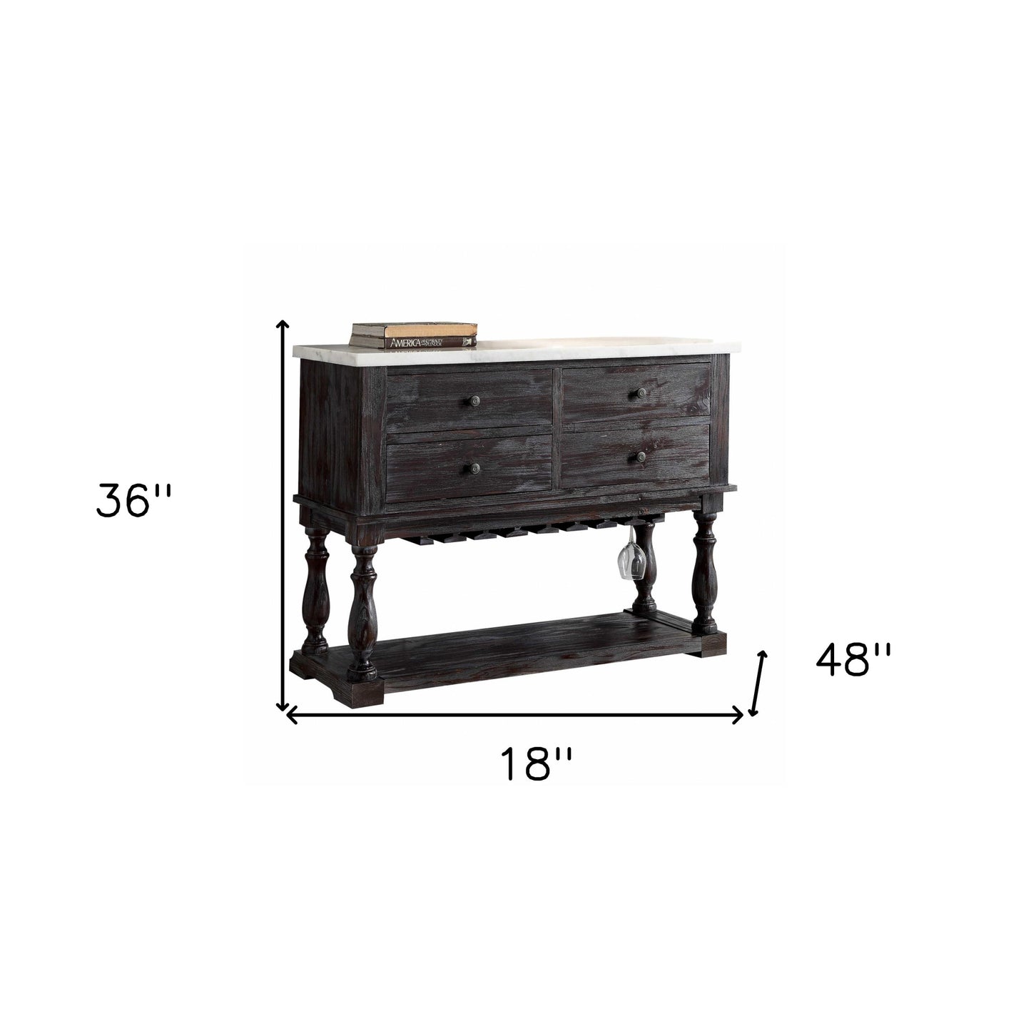 White Marble Weathered Espresso Multifunctional Server