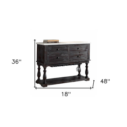 White Marble Weathered Espresso Multifunctional Server