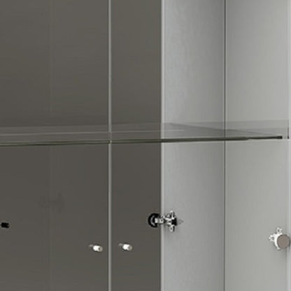 50" White and Silver Wood Curio Cabinet