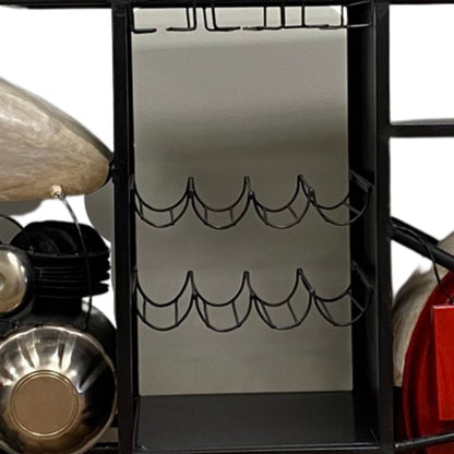 Rolling Glider Bike Bar Cart With Wine Storage