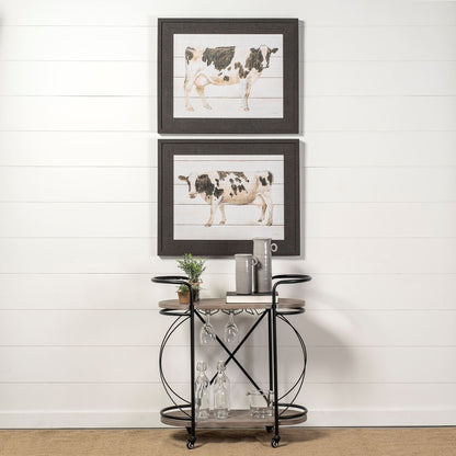 Cyclider Metal Bar Cart