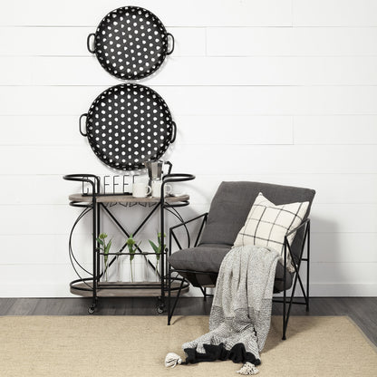 Cyclider Metal Bar Cart