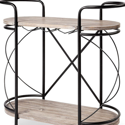 Cyclider Metal Bar Cart