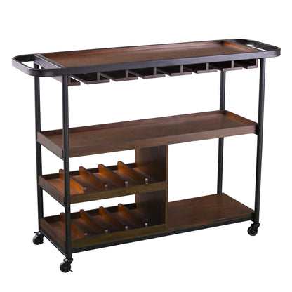 Modern Rectangular Rolling Bar Cart