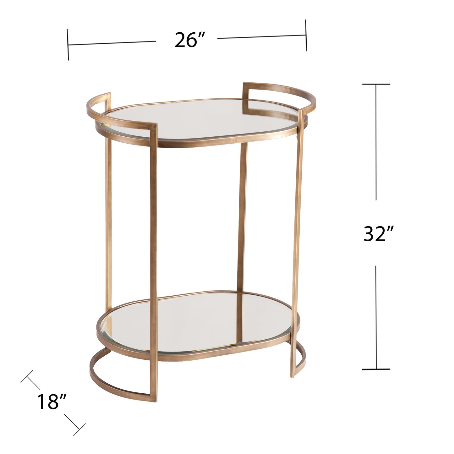 Gold and Silver Metal And Mirrored Glass Bar Cart