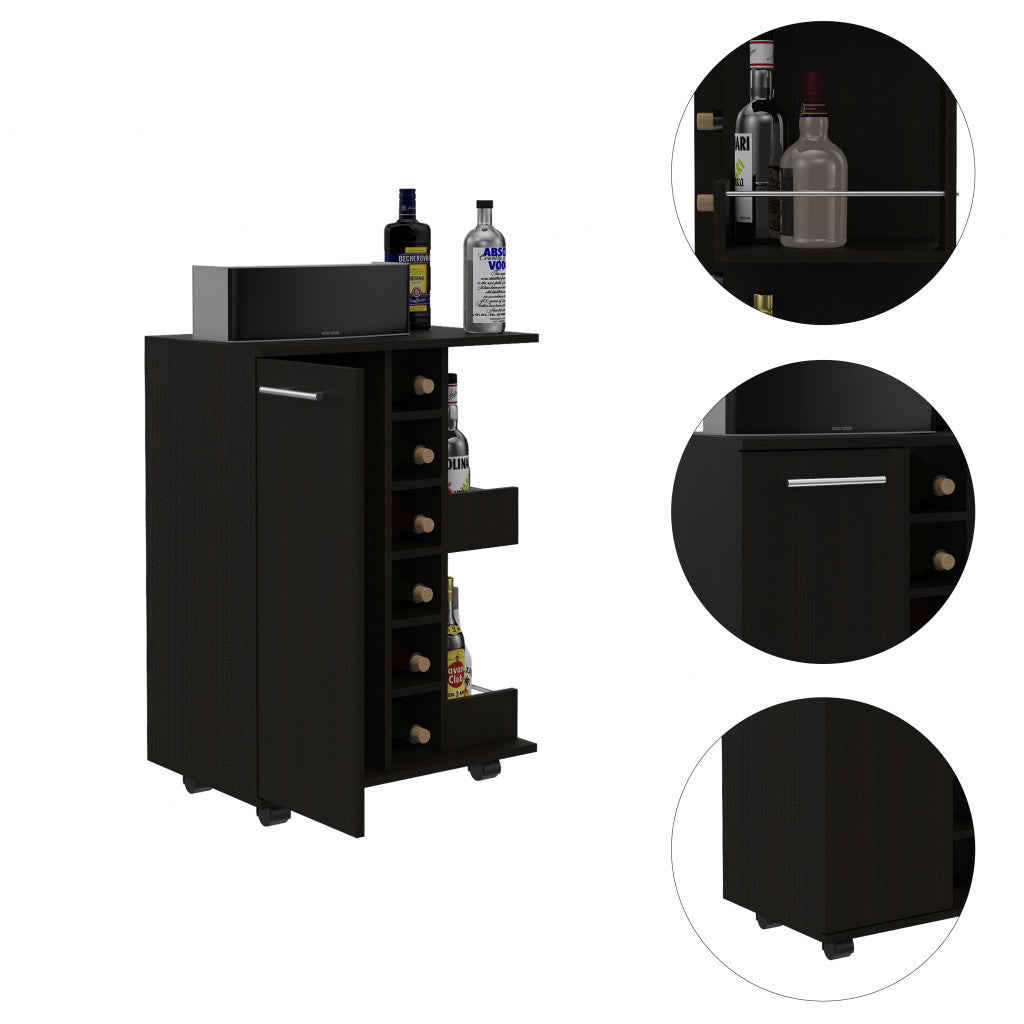 Contemporary Rolling Bar Cabinet