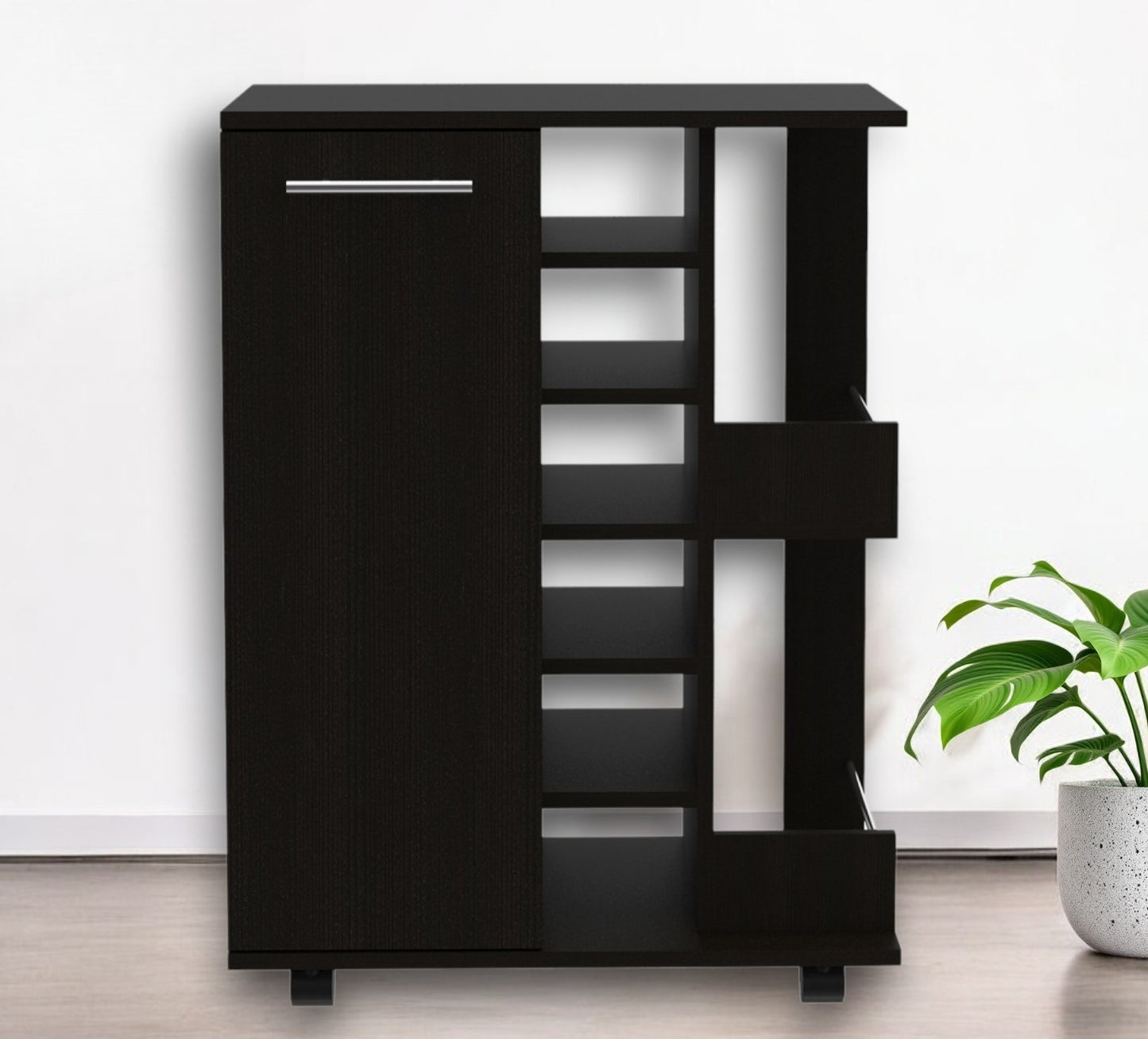 Contemporary Rolling Bar Cabinet