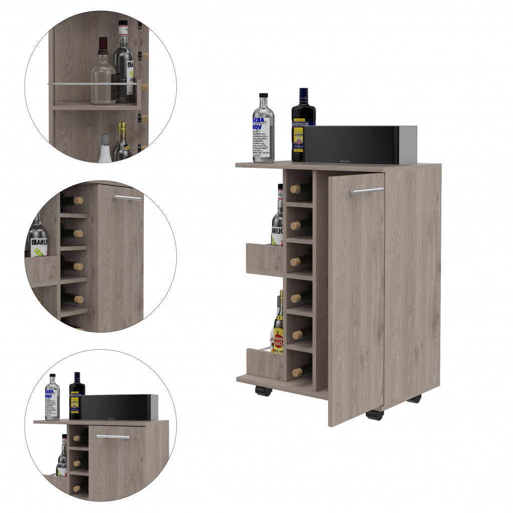 Contemporary Rolling Bar Cabinet