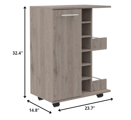Contemporary Rolling Bar Cabinet
