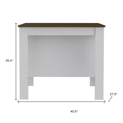 Black and Natural 41" Kitchen Island With Storage