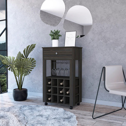 Espresso Rolling Bar Cart