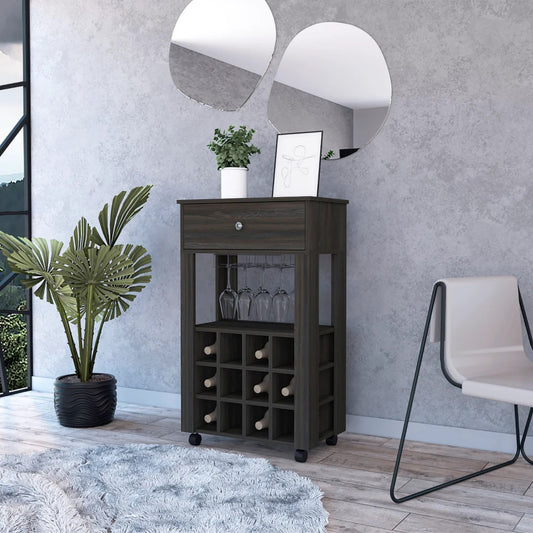 Espresso Rolling Bar Cart