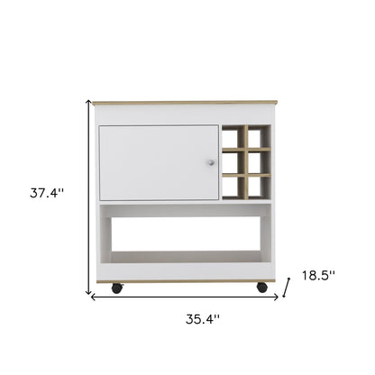Modern Rolling Bar & Wine Cabinet