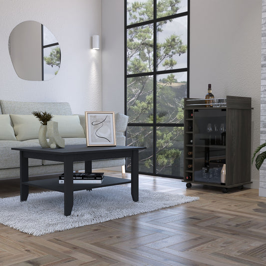 Open Shelving Bar cart And Coffee Table Set