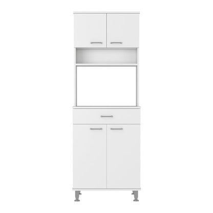 41" Walnut and White Wood Kitchen Island Set With Storage