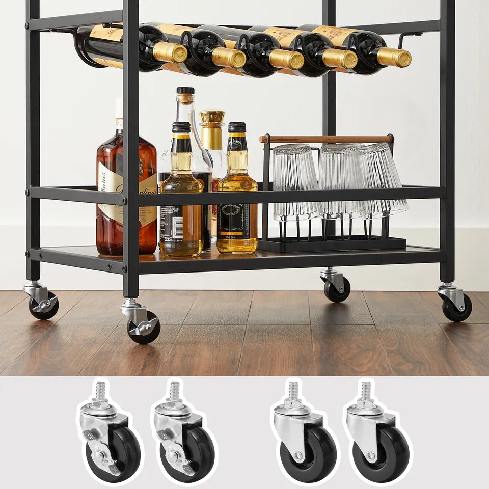 Kitchen cart with wine rack hot sale