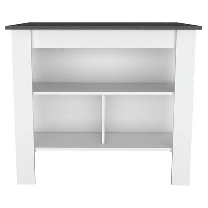 White And Dark Brown 41" Kitchen Island Set