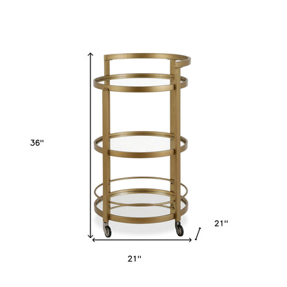 Modern-style Brass & Steel Bar Cart