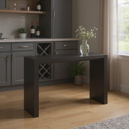 Homeroots 60" Espresso Wood Rectangular Bar Table