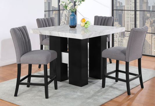 48" White Square Wood Bar Table