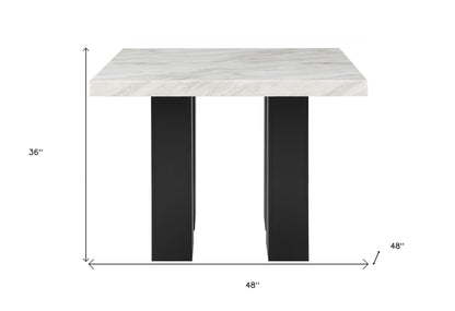 48" White Square Wood Bar Table