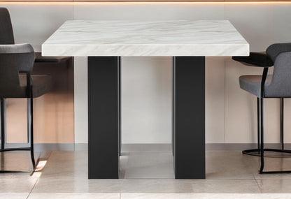 48" White Square Wood Bar Table