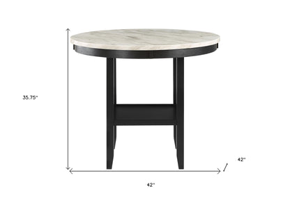 42" White Square Wood Bar Table