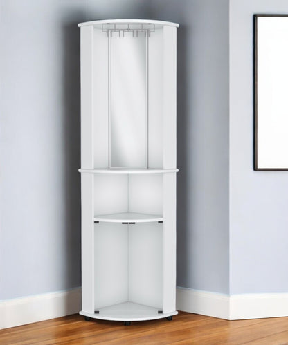 White Wood Corner Bar Cabinet