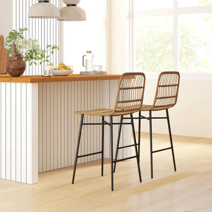 HOMCOM Set of 4 Rattan Barstools