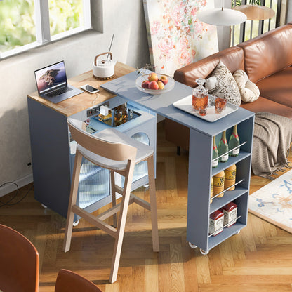 33" Rolling Kitchen Island With Storage
