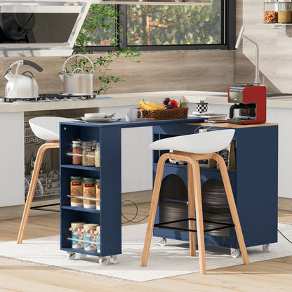 33" Rolling Kitchen Island With Storage