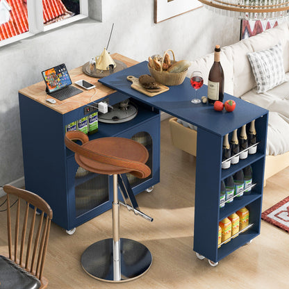 33" Rolling Kitchen Island With Storage