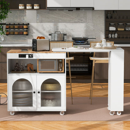 33" Rolling Kitchen Island With Storage